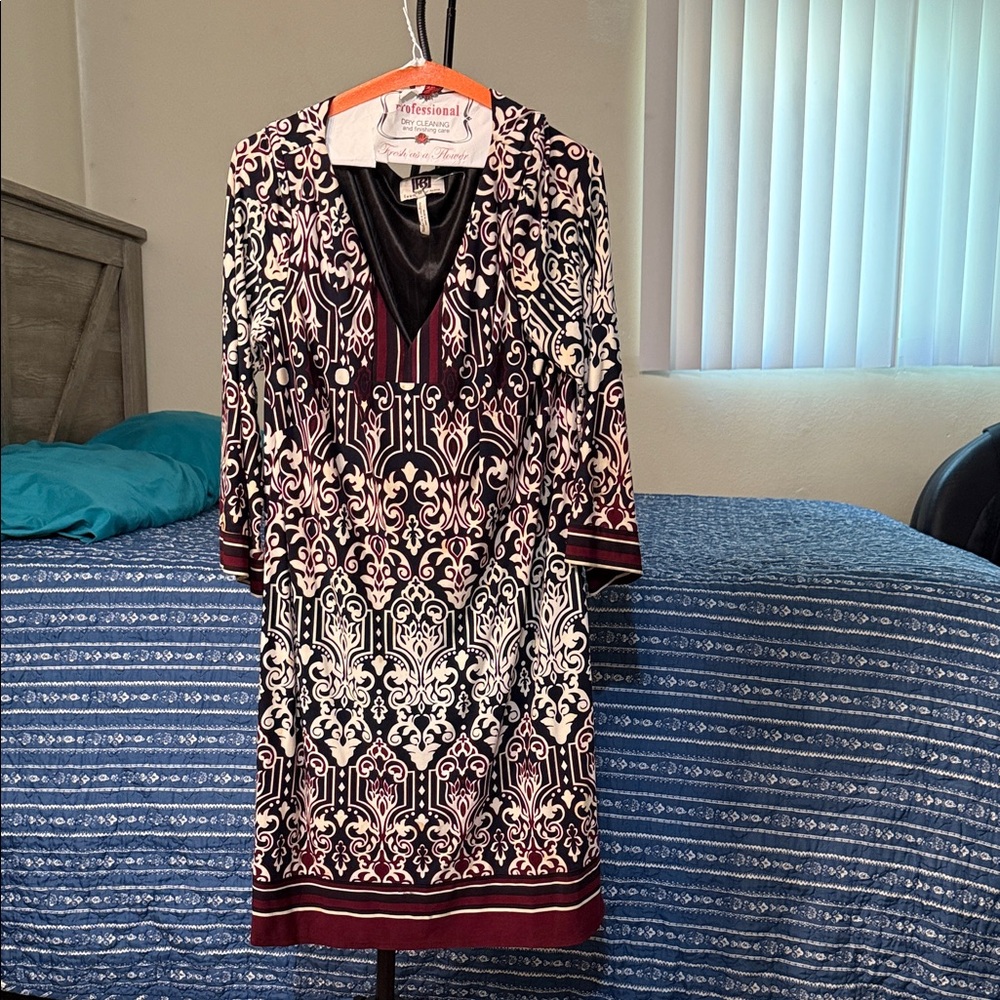 Elegant Black and White Patterned Dress